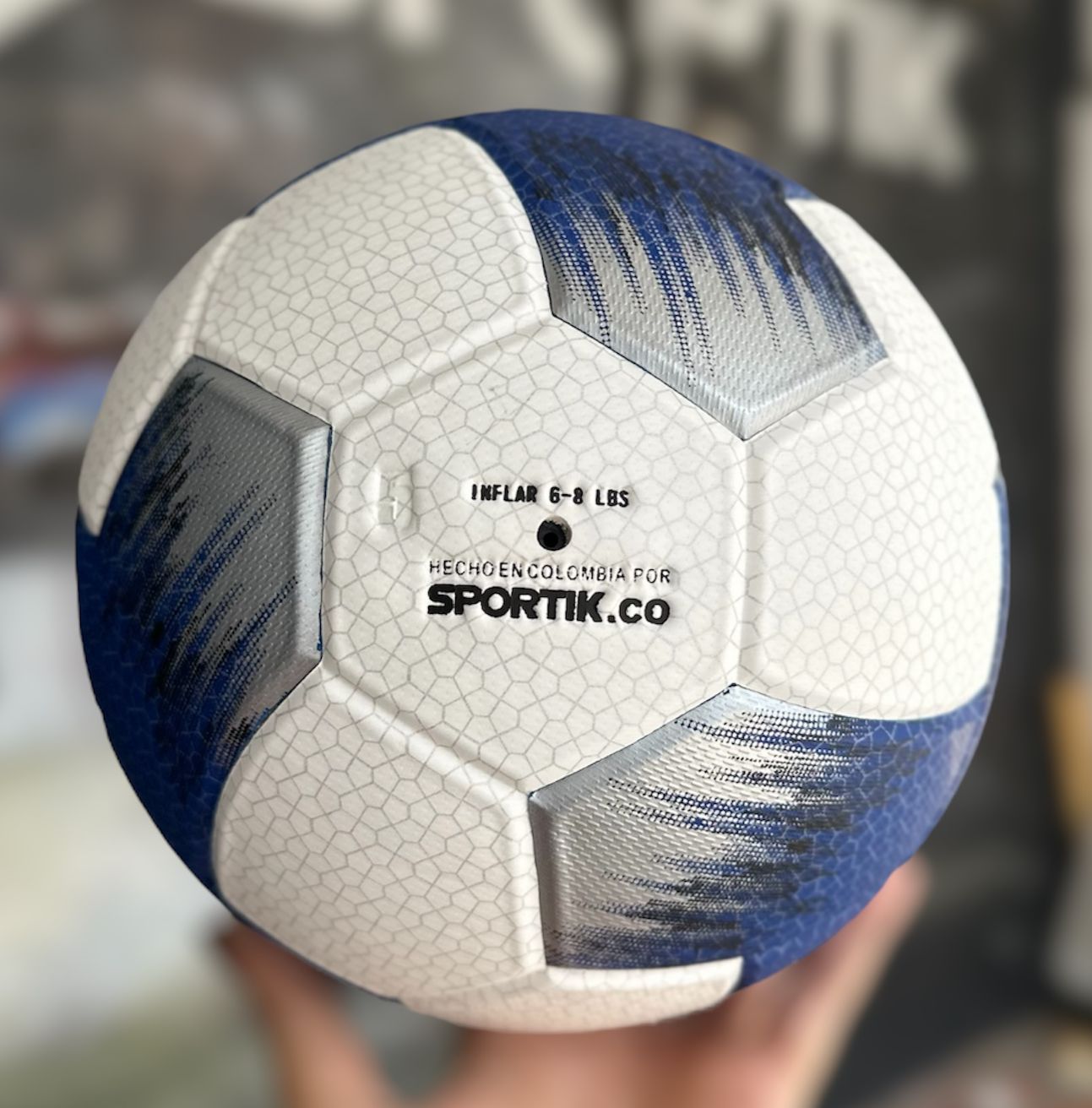 BALÓN DE FÚTBOL #4 AZUL GRIS - Imagen 3