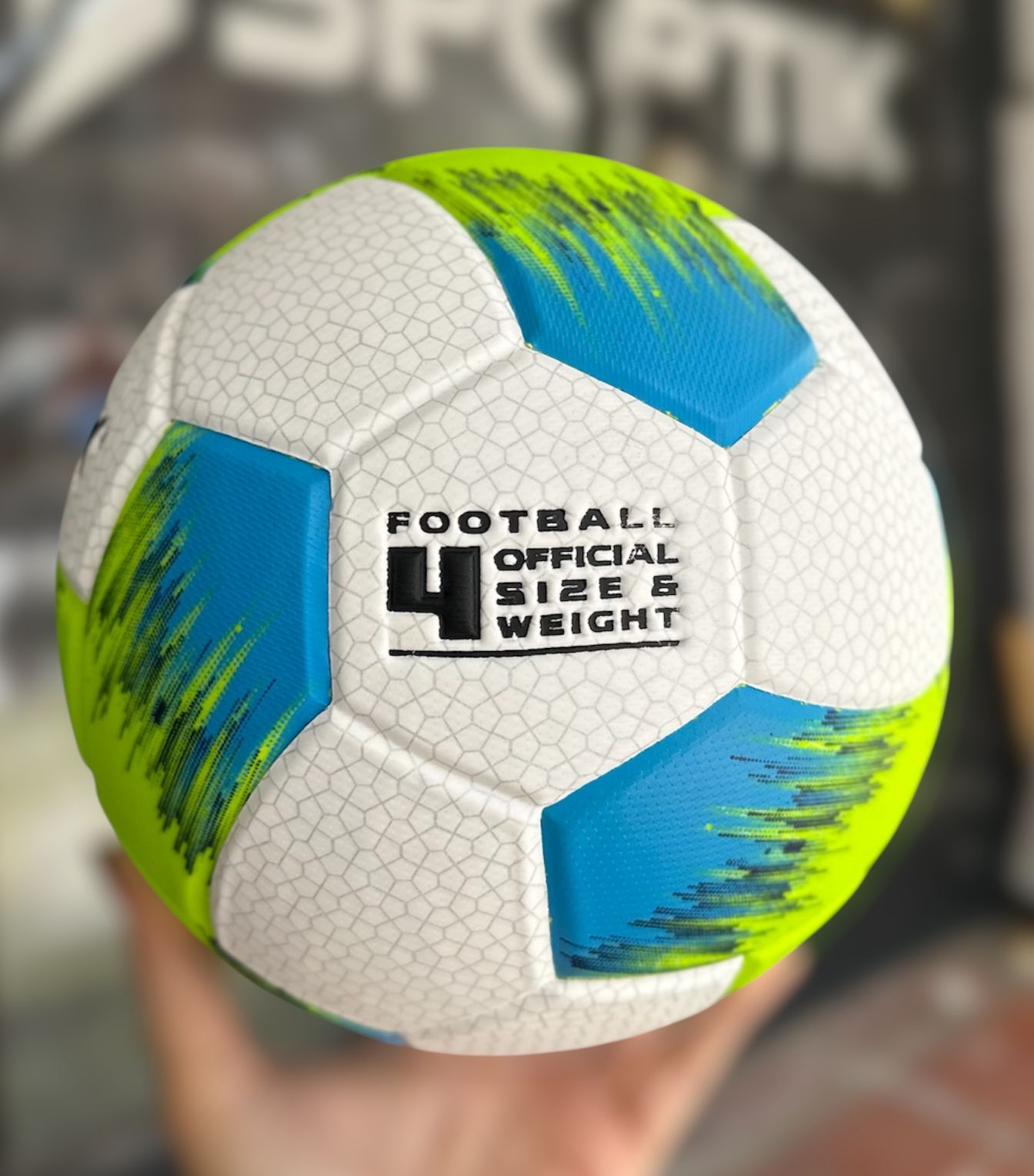 BALÓN DE FÚTBOL #4 VERDE AZUL - Imagen 2