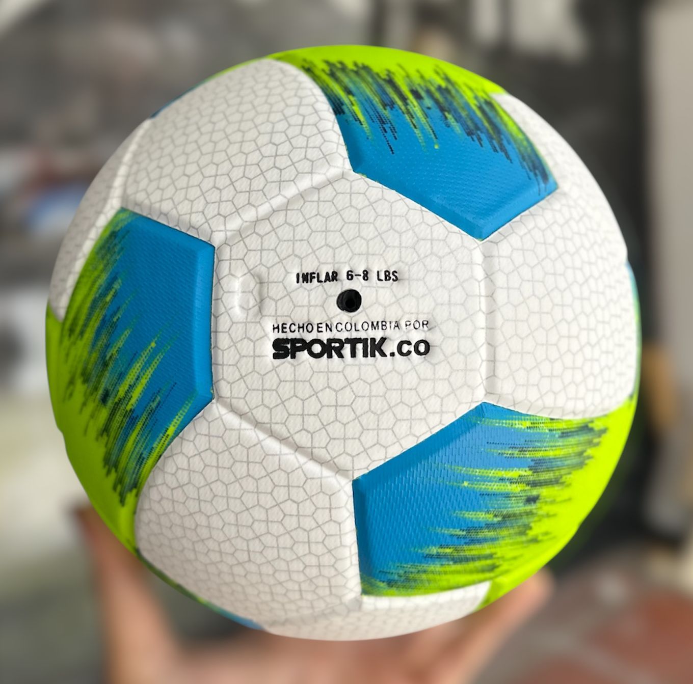 BALÓN DE FÚTBOL #4 VERDE AZUL - Imagen 3